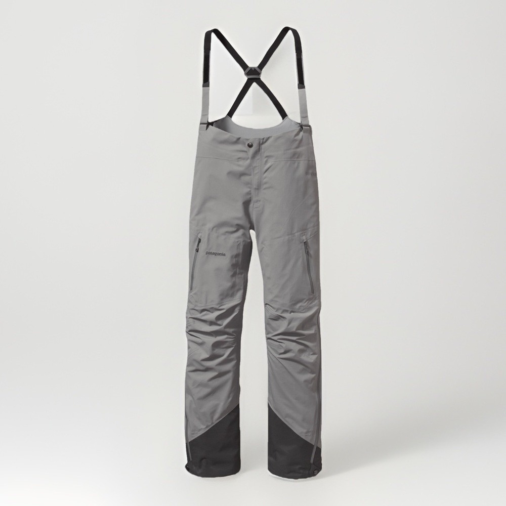 Patagonia Super Alpine Snow Bib Pants Womens Sz Medium Gray Waterproof Side-Zip
